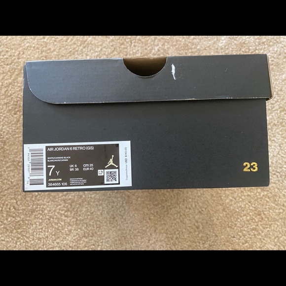 Jordan Carmine 6’s Big Boy size 7 - Picture 3 of 10